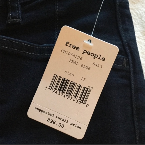 *** SOLD Free People We the Free Ivy Mid Rise Skinny Jeans in seal blue NWT - Picture 9 of 9